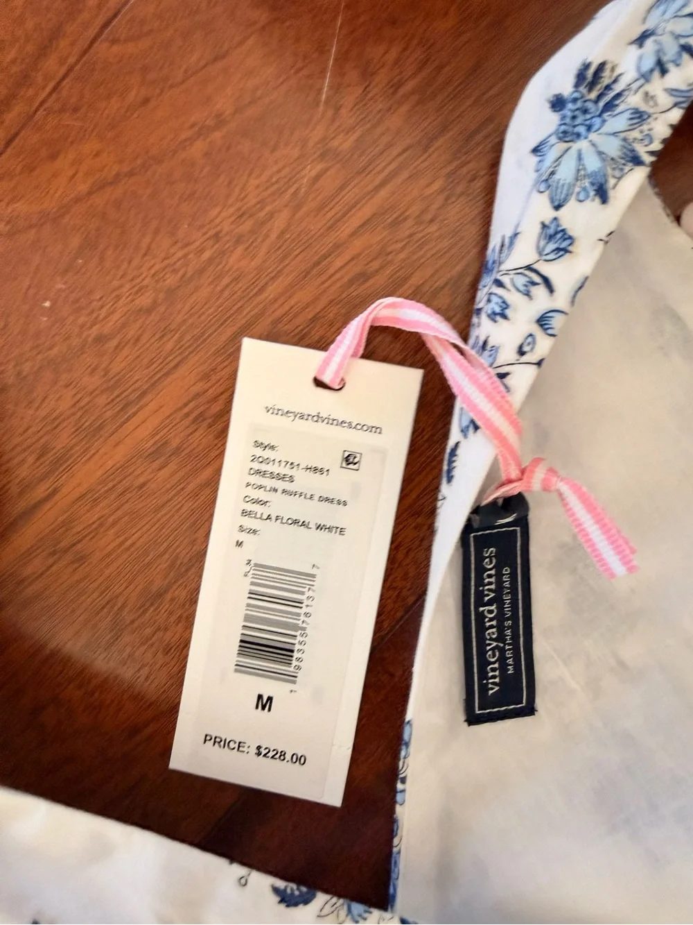 Vineyard Vines NWT Sundress with Blue Floral Print and Tie Straps - Picture 2 of 5